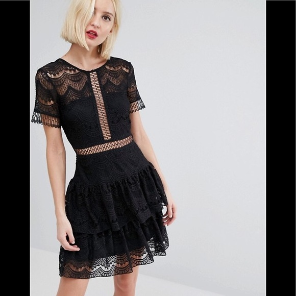 River island black lace dress Clearance
